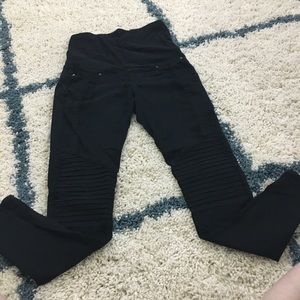 H&M Maternity Black Moto Skinny Jeans Sz 10
